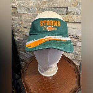 Vintage Green and Orange Embroidered "Storms Football" Sports Adjustable Visor